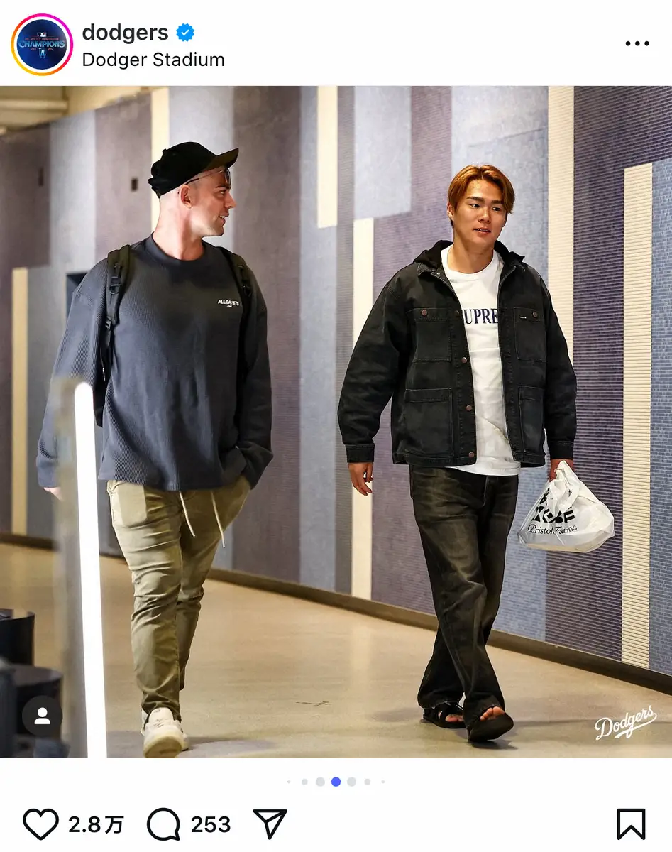 【画像・写真】大谷翔平＆山本由伸＆佐々木朗希　さわやかに球場入り！コーデに注目集まる「珍しいカッコ」「ヨシは…」