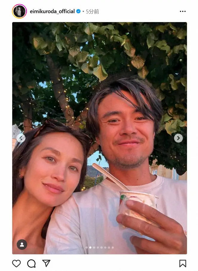 【画像・写真】結婚報告の黒田エイミ　祝福の声に感謝　夫・ダニエル太郎との寄り添いショット披露