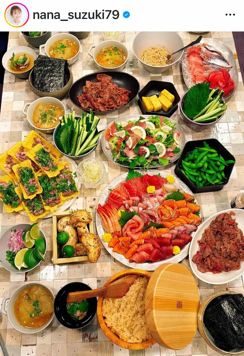 【画像・写真】鈴木奈々　益若つばさの豪華手料理公開「毎回本当に美味しくて感動してます」　特に感動したものとは