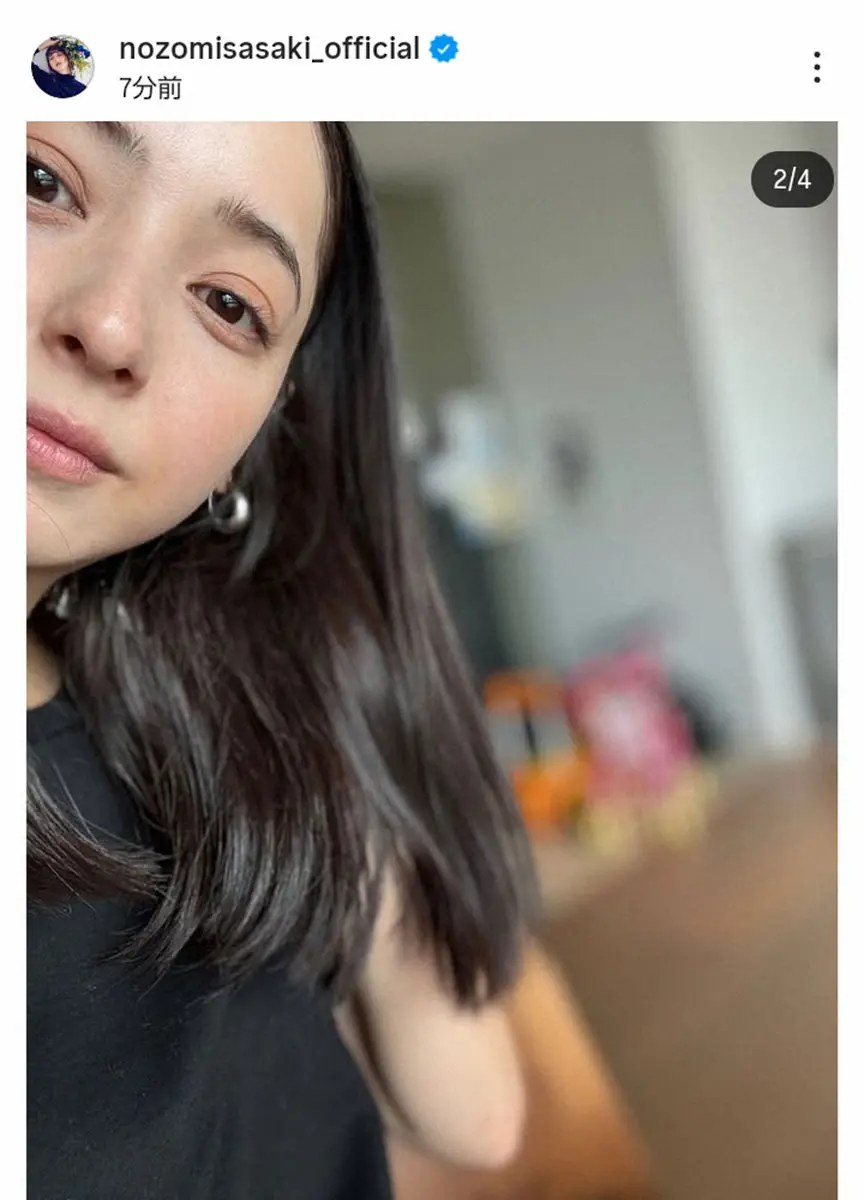 【画像・写真】佐々木希　黒髪姿披露「ようやく黒髪の自分に慣れてきた」に「清楚系」「何色でも綺麗」の声