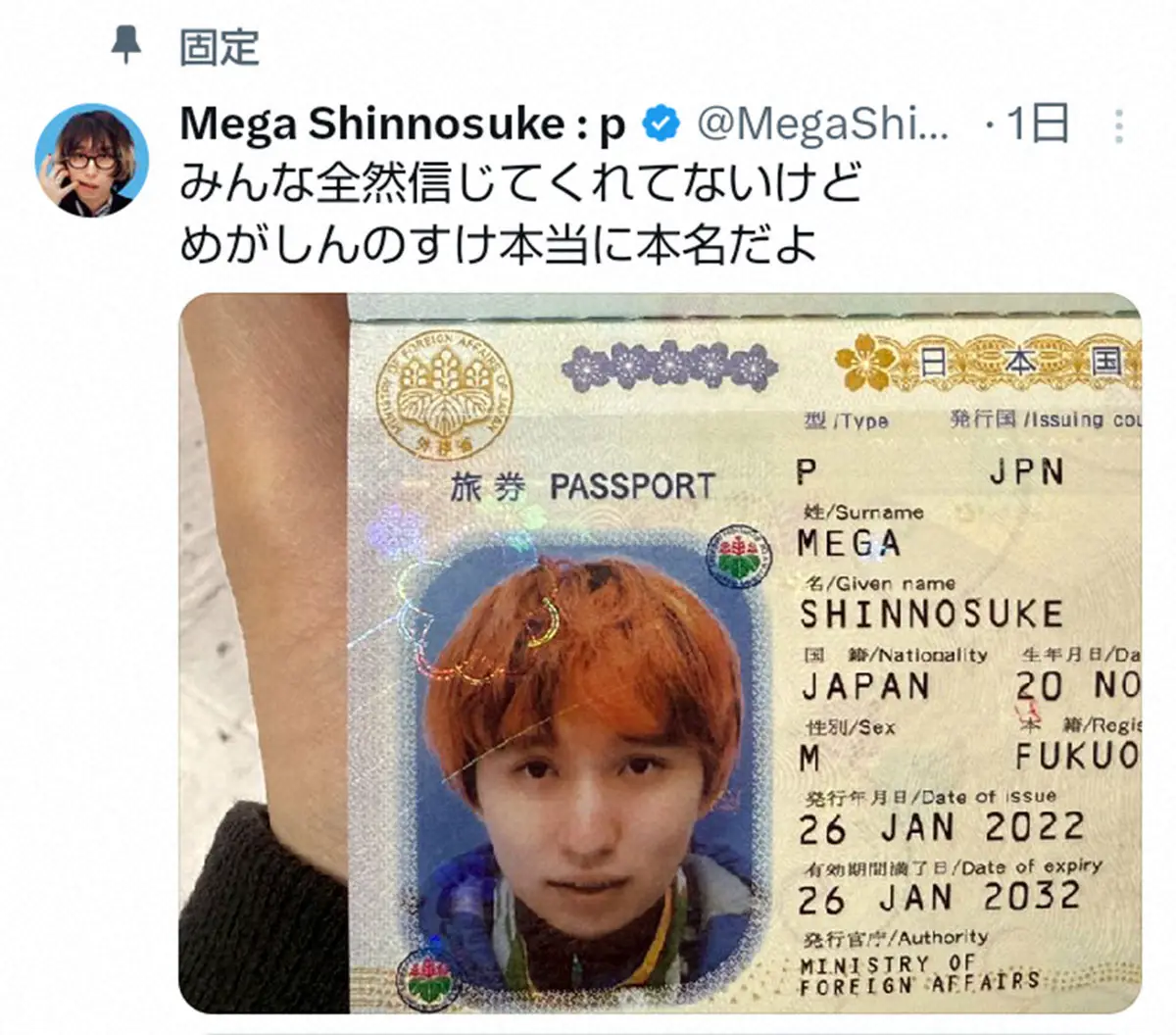 【画像・写真】Mega　Shinnosuke公式X（@MegaShinnosuke）から