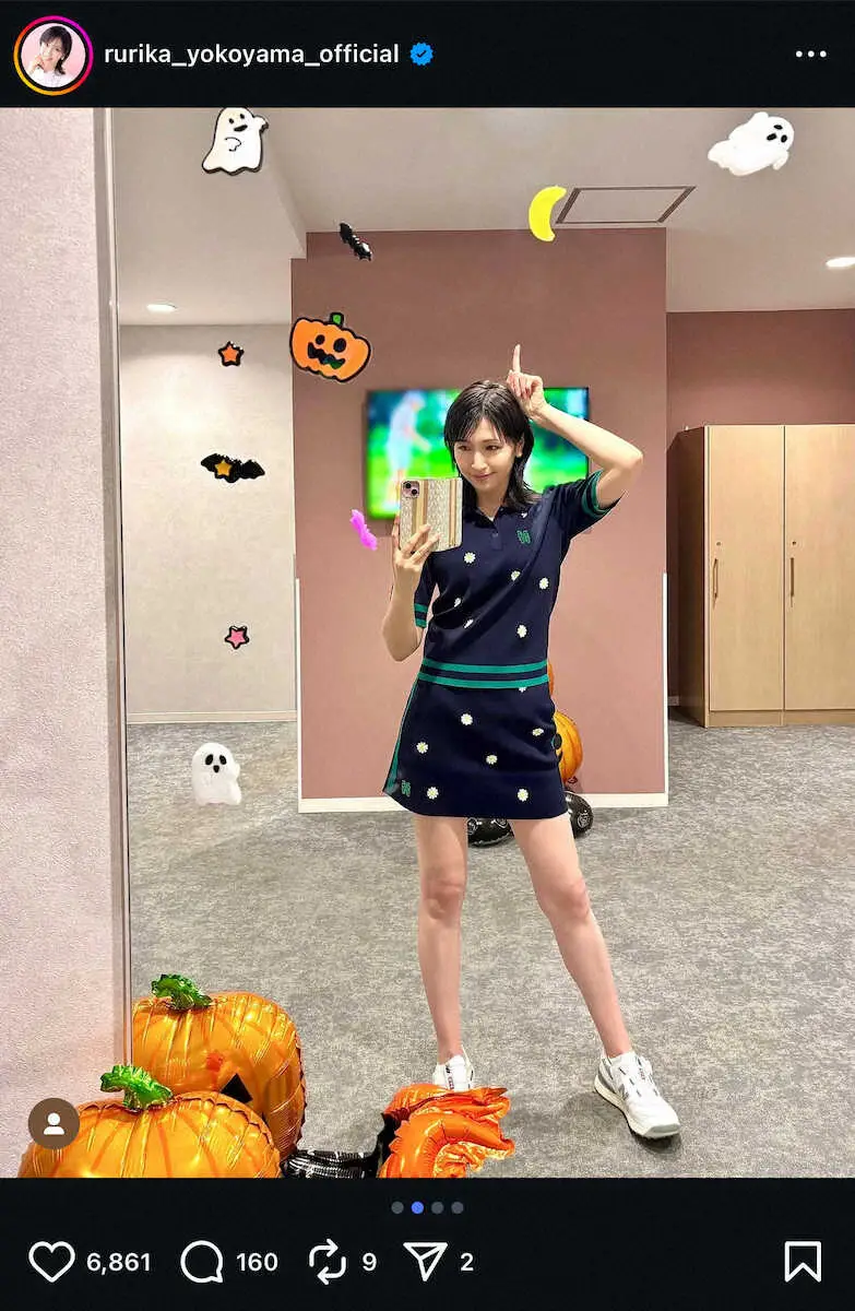 【画像・写真】横山ルリカ「久々に行けたゴルフ」　“スタイル抜群”ミニスカゴルフウェアS！「美脚で素敵」「女神」の声