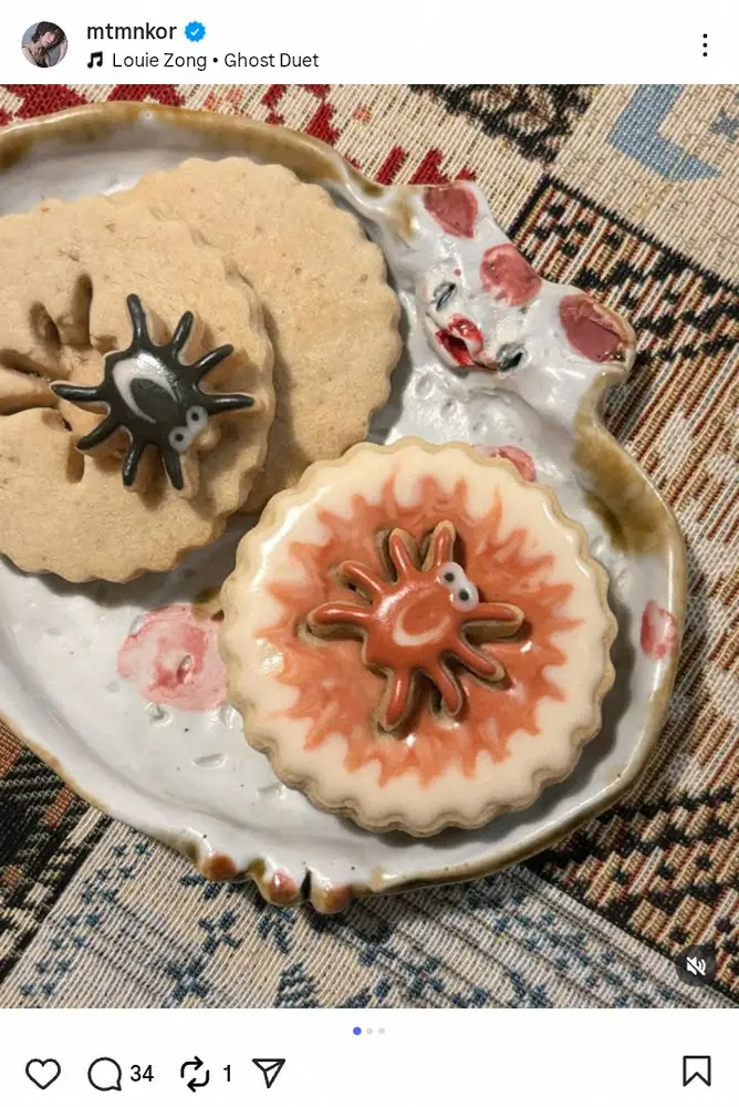 【画像・写真】ハロウィーン仕様？光宗薫「ダニとクモ」お手製クッキーにファン困惑「可愛いですけど」「さすが名人」