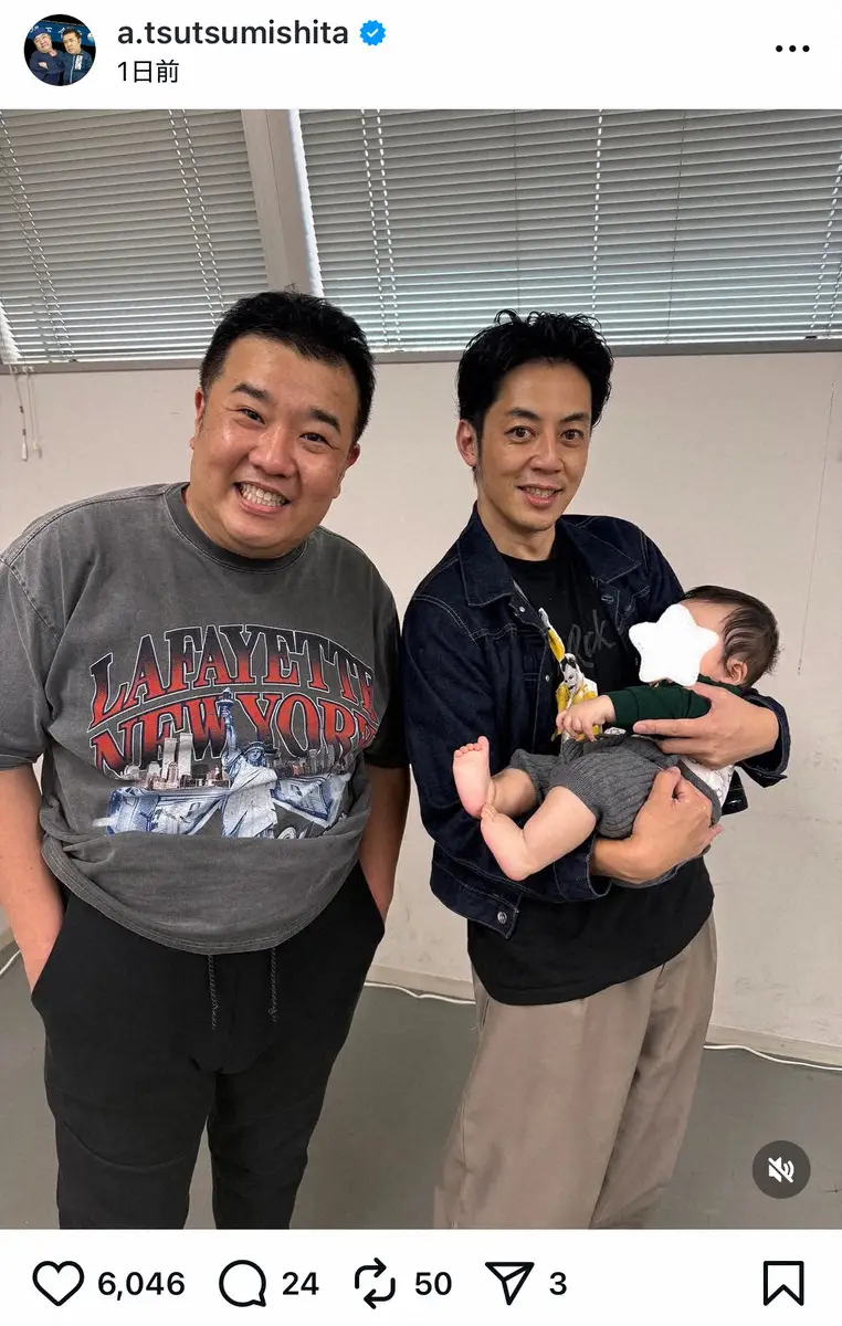 【画像・写真】インパルス堤下敦　6月誕生息子抱く「美男子」と3S　ファン歓喜「懐かしい」「大好き」「素敵な写真」