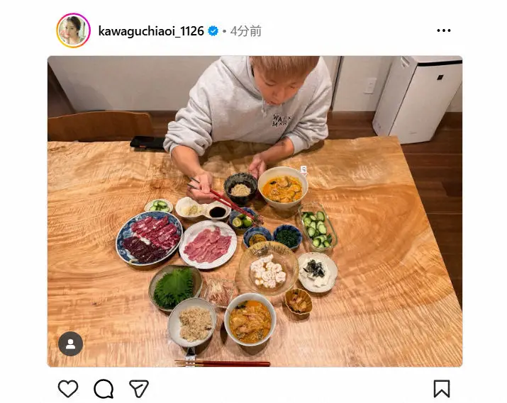 【画像・写真】川口葵「減量ご飯も後少し」夫・武尊に手料理振る舞う様子を公開「良き嫁すぎて涙」「美味しそう」の声