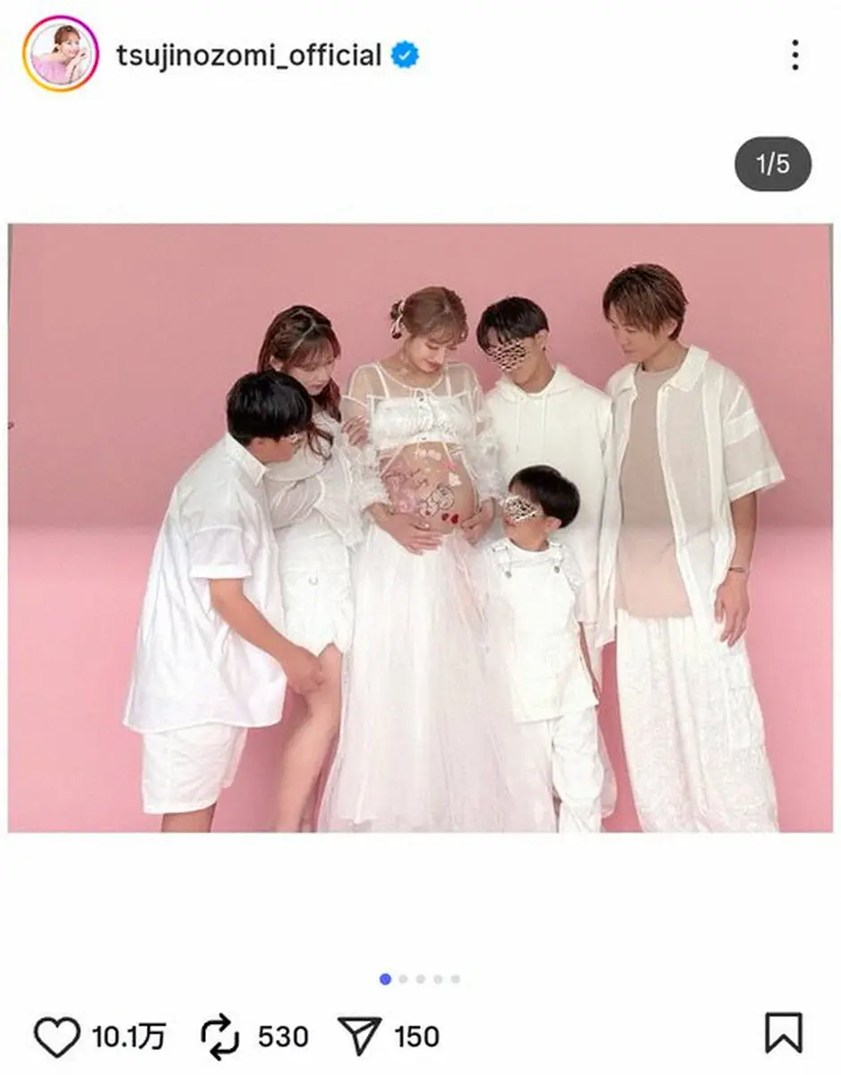 【画像・写真】辻希美　「子育てに正解は無いと私は思います」8月誕生の第5子含む家族7人の集合ショット公開