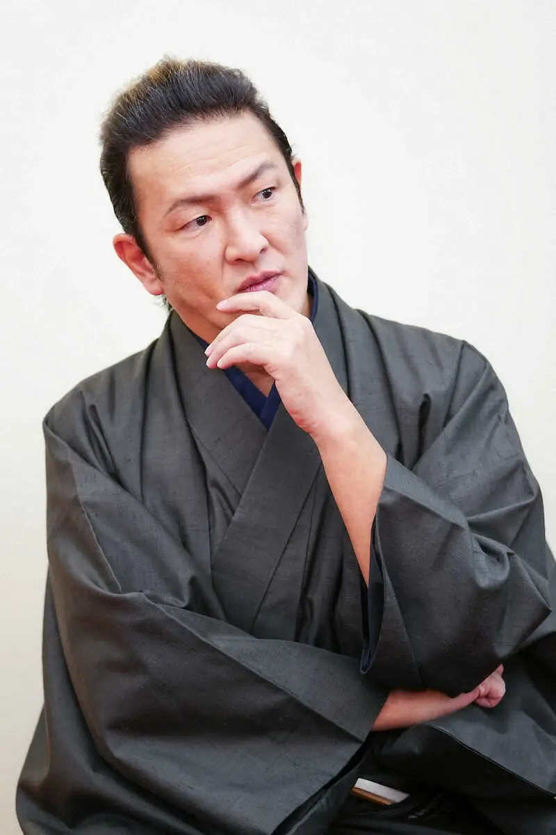 【画像・写真】芝居の原点を語る中村獅童（撮影・河野　光希）