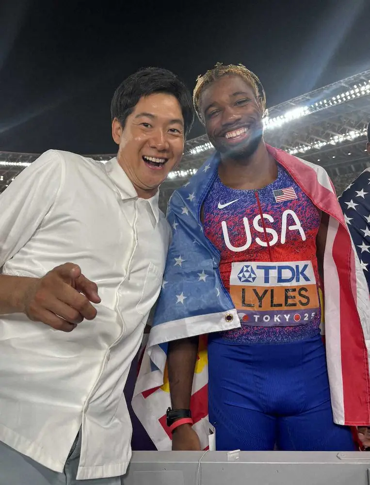 【画像・写真】TBS石井大裕アナウンサー（左）とライルズ選手