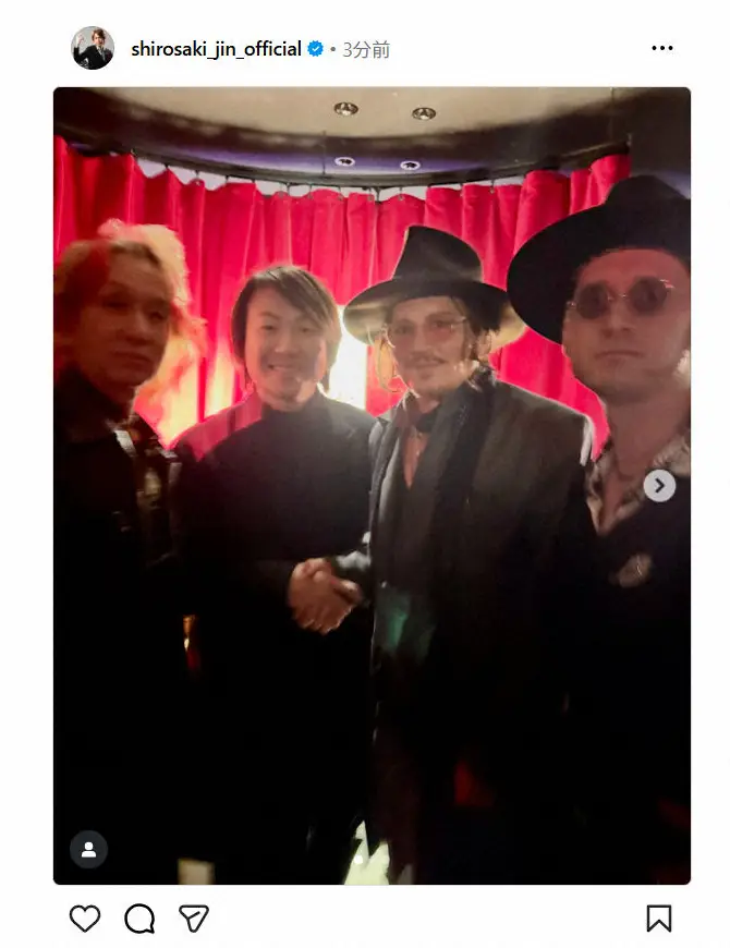 【画像・写真】城咲仁　大人気ハリウッドスターと対面！がっちり握手ショット添え「幸せすぎる時間でした」