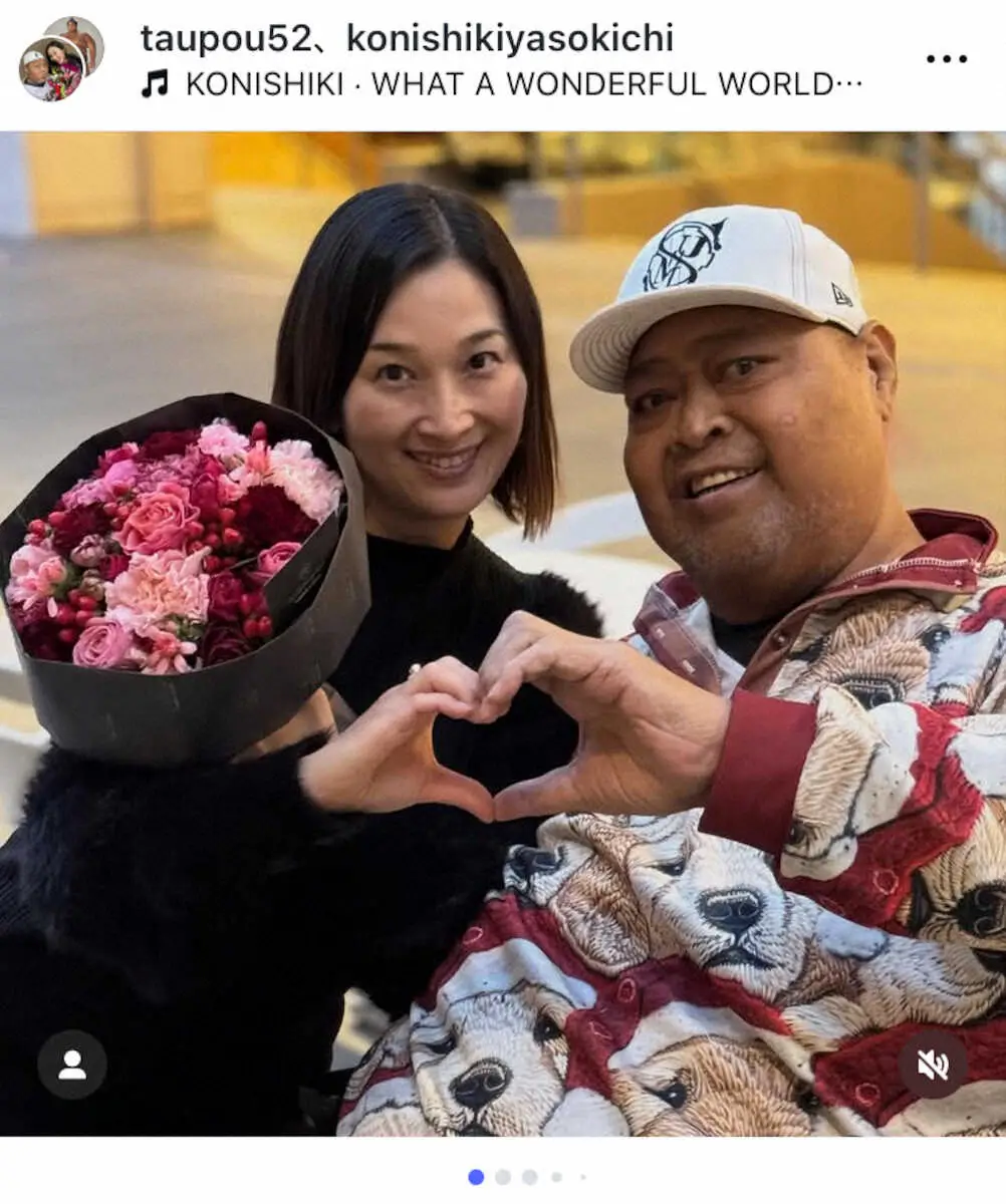 【画像・写真】「腎臓移植から1年が…」小錦と妻・千絵さんが感謝の報告　ネットもいいね「世界一の夫婦愛」「笑顔素敵」