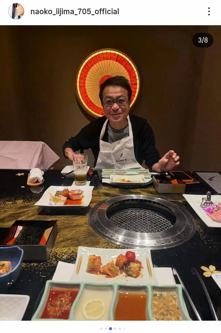 【画像・写真】飯島直子「お兄ちゃんのような」大物タレントと高級焼き肉店へ！マイエプロンに仰天「さすが兄貴」