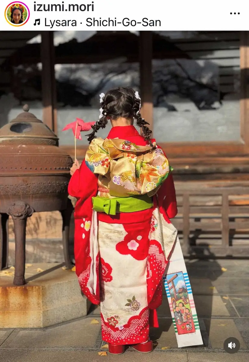 【画像・写真】森泉　7歳・長女の七五三報告に「素敵」「いつのまにか大きく」「横顔めっちゃママに似てる」