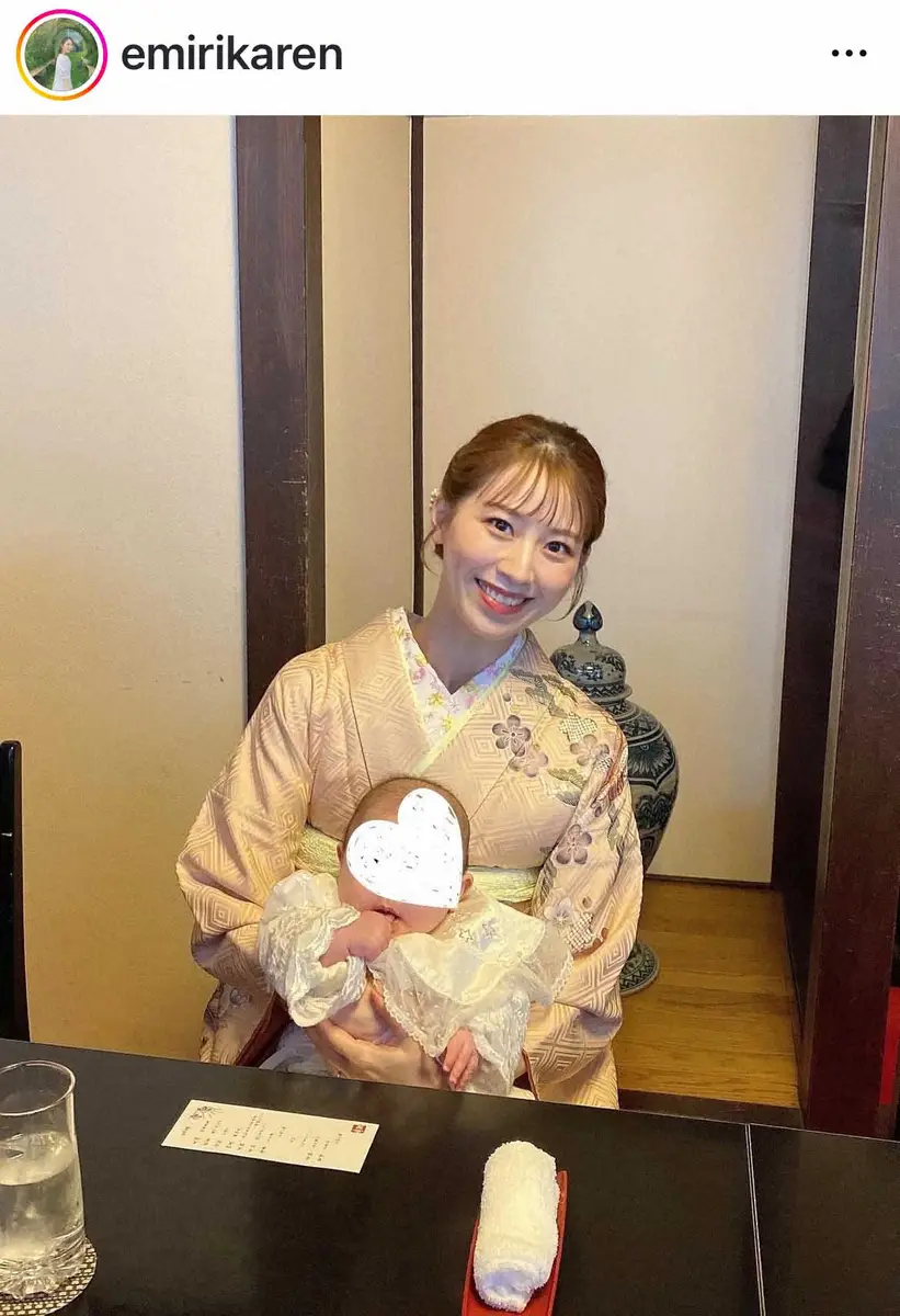 【画像・写真】32歳・元宝塚娘役　母から譲り受けた着物・産着で長女のお宮参りとお食い初め報告「心もシャキッと」