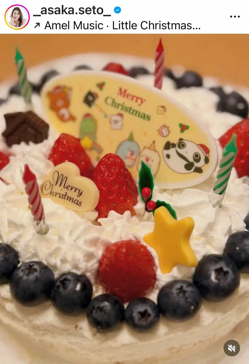 【画像・写真】瀬戸朝香　12歳・愛娘とのクリスマスケーキ作り「とーーーっても美味しかった」「良い時間でした」