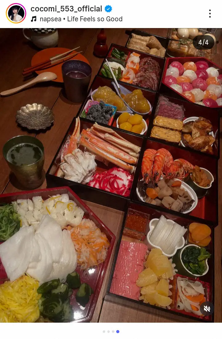 【画像・写真】Cocomi「木村家は大晦日からおせちです」　お重ズラリ！今年も工藤静香手作りの豪華おせち料理披露