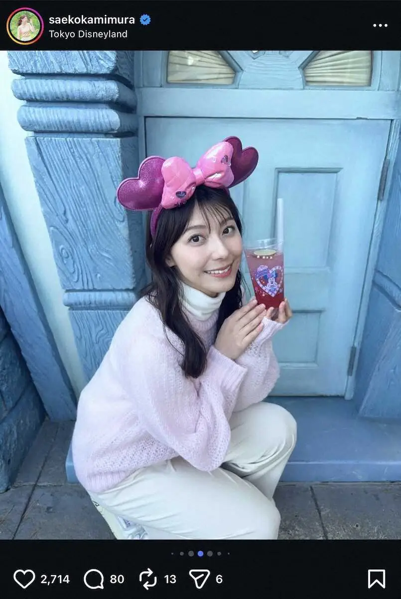 【画像・写真】TBS上村彩子アナ「ミニーに染まってください」　ディズニーでのロケS！「可愛くて素敵」「美しい」の声