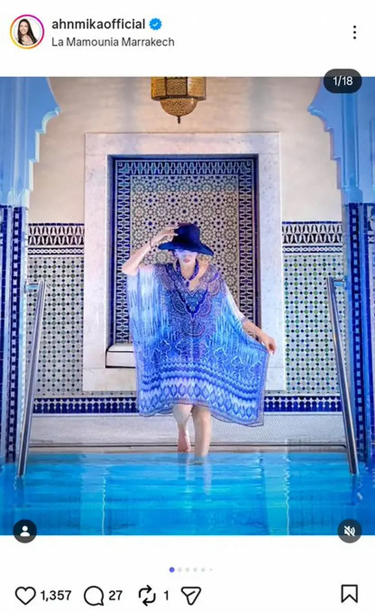 【画像・写真】アンミカ「幻想的で素敵すぎました！」プールサイド写真にうっとり「女神」「美しすぎます」の声