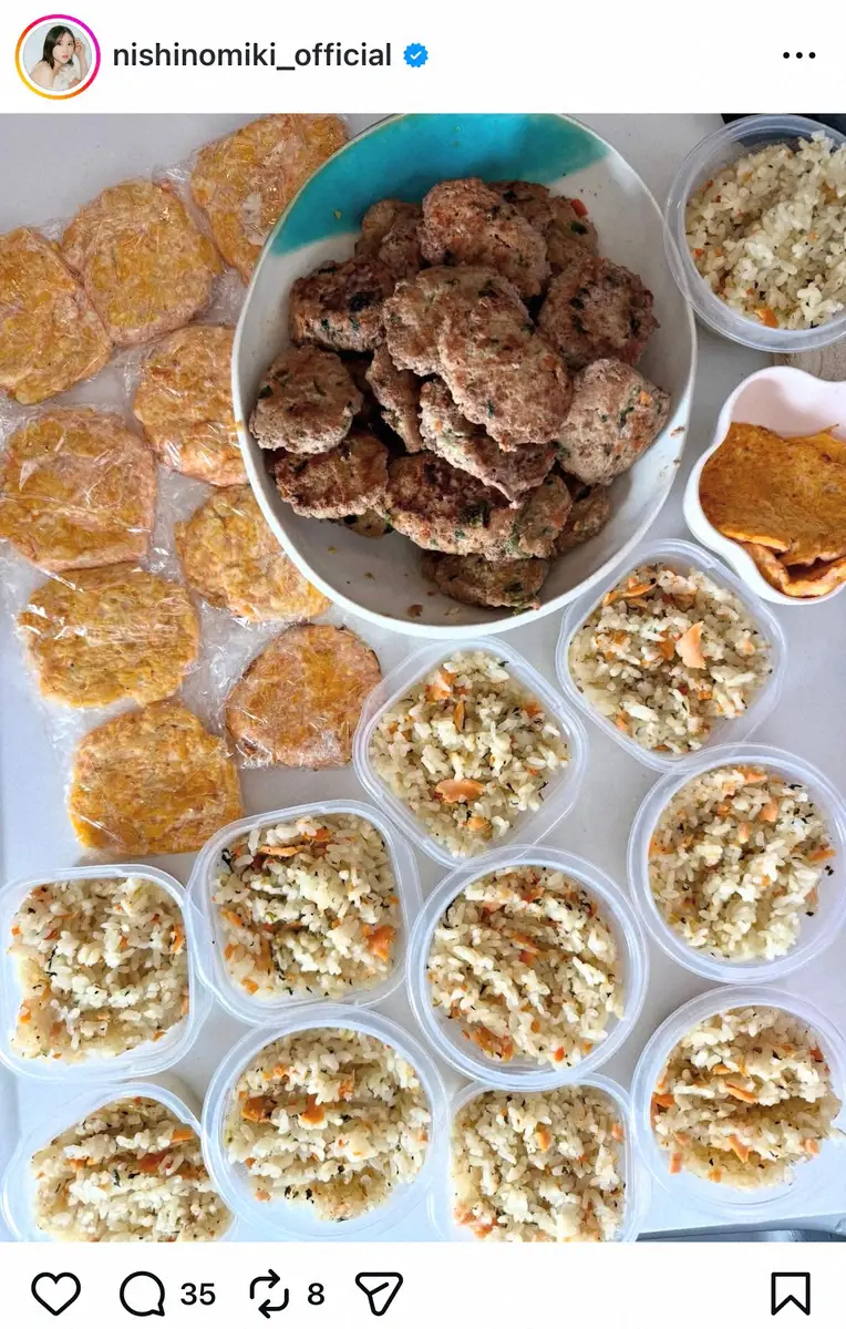 【画像・写真】第2子妊娠中の西野未姫　大量の手作り離乳食を公開「尊敬します」「栄養満点で美味しそう」