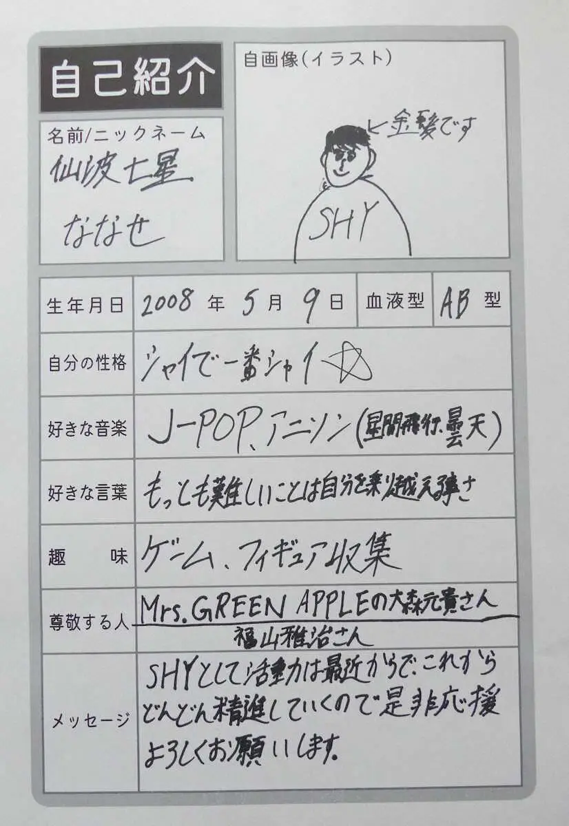 【画像・写真】SHYインタビュー（9）仙波七星　メンバー1のSHYボーイ「誰かの大切な存在に」28日CDデビュー