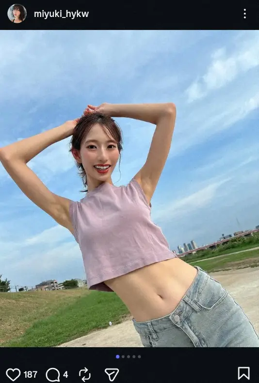 【画像・写真】“スレンダーレースクイーン”早川みゆき　美腹筋ショット披露に「スタイル抜群」「くびれ美しい」