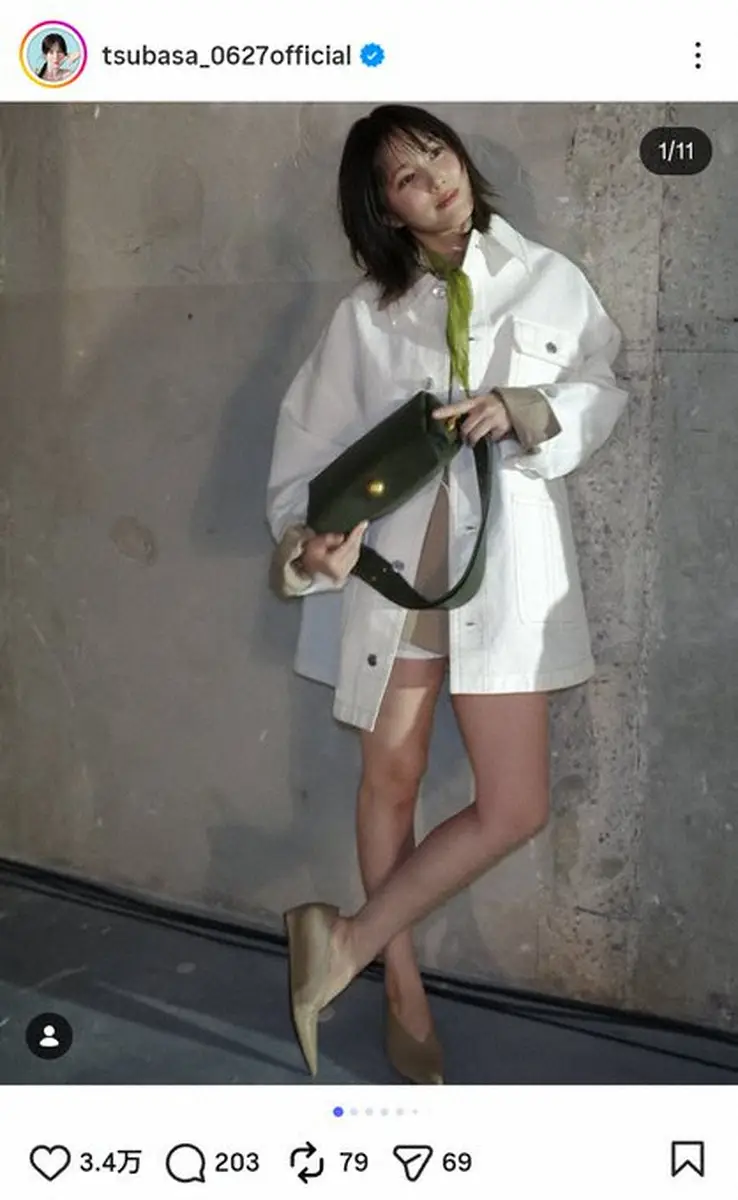 【画像・写真】本田翼　「足もとはパンプスで抜け感」久しぶりの生脚公開にファン歓喜「マジスタイル良くて可愛い」