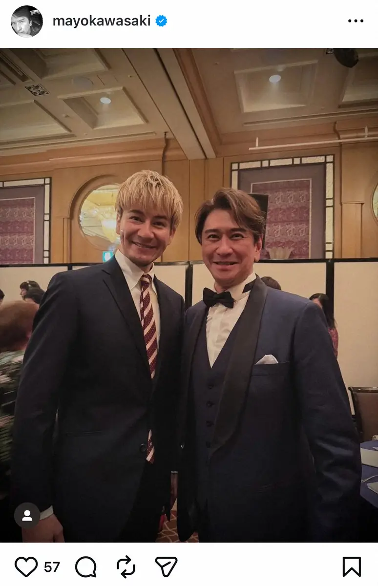 【画像・写真】川崎麻世62歳　「似てるってよく言われるんです」40歳人気タレントと2S　1メートル90長身に衝撃