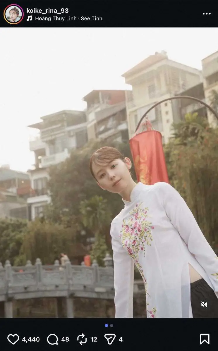 【画像・写真】小池里奈“お腹チラリ”のチャイナ服コーデS！ネット反響「癒し」「超絶可愛い」「とてつもなくかわえぇ」