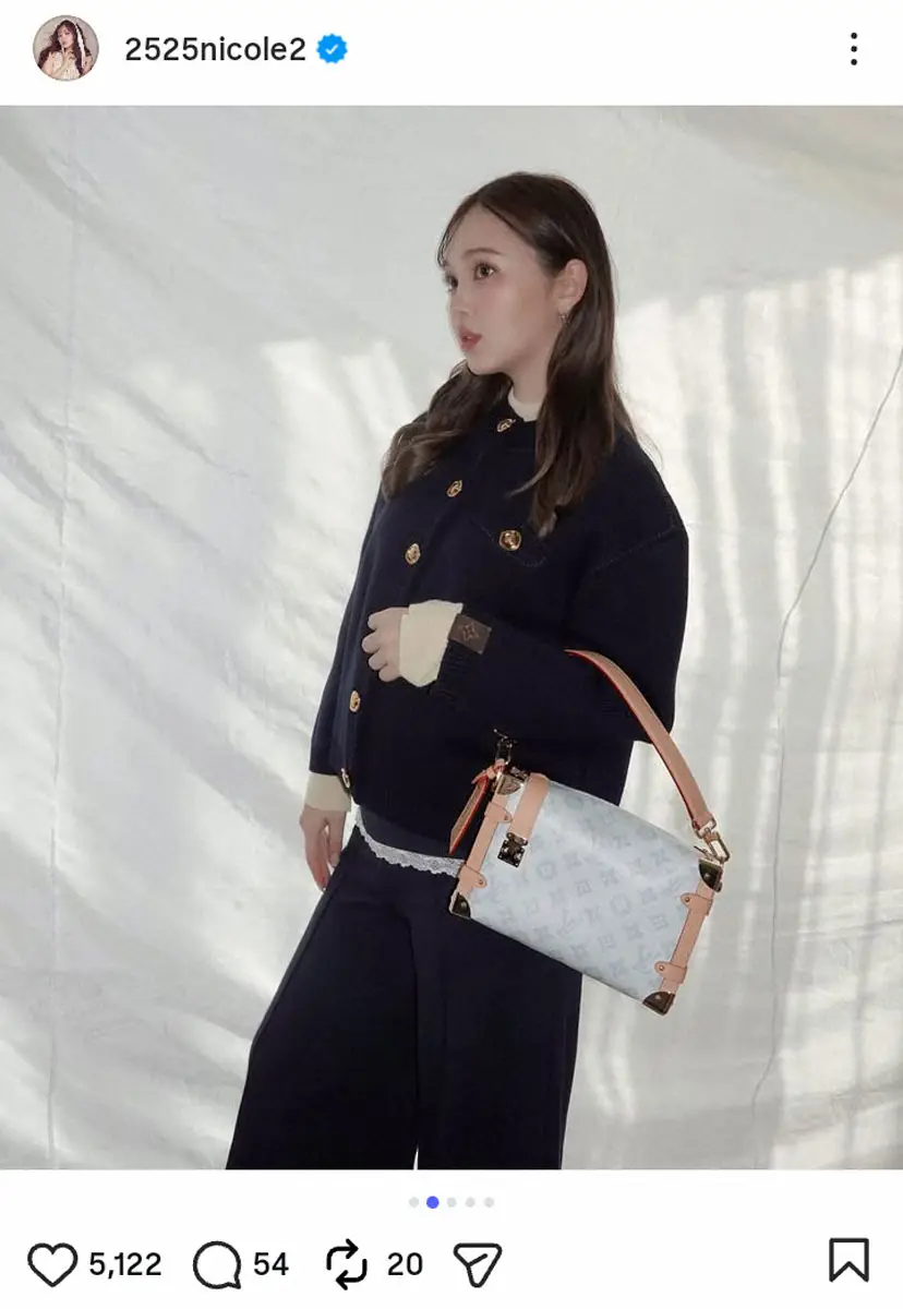 【画像・写真】藤田ニコル　ワントーンコーデでふっくらおなか披露、フォロワー「感動」「愛おしい」の声