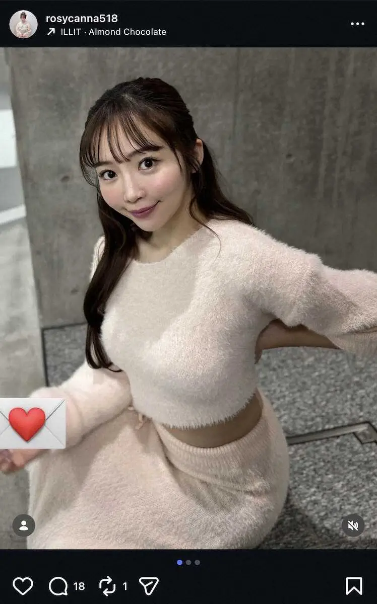 【画像・写真】ABEMA人気アナ「2月！」　“お腹チラリ”のニットセットアップSにネットくぎづけ！「素敵すぎる」