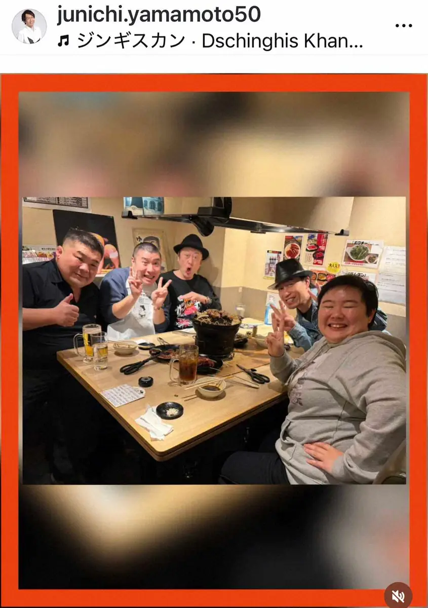 【画像・写真】53歳・元スーパーアイドル　売れっ子芸人たちとの新年会報告に反響「コウメ会の新年会をしましたー！」