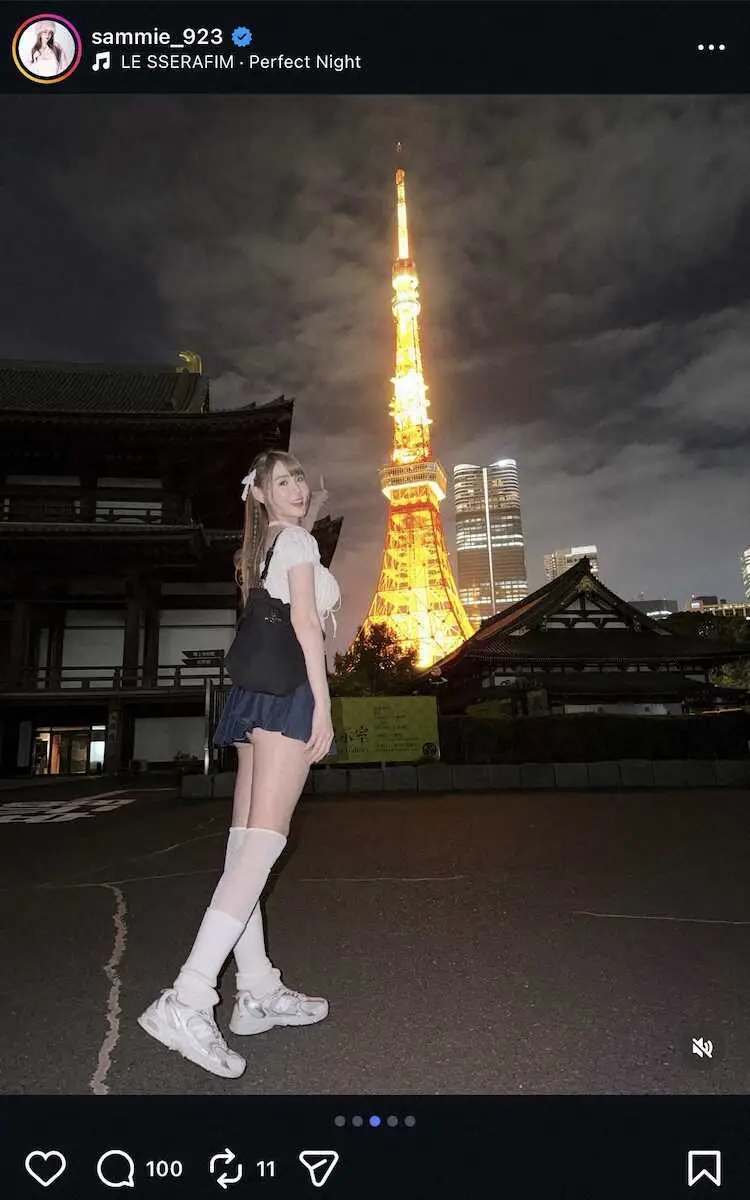 【画像・写真】台湾代表応援チア　ミニスカでの東京夜景Sにネットくぎづけ！「めっちゃ素敵」「美脚」