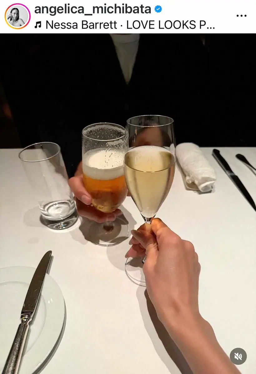 【画像・写真】道端アンジェリカ　23年結婚の夫との結婚記念日＆誕生日をディナーSで祝福　「美しすぎる」の声