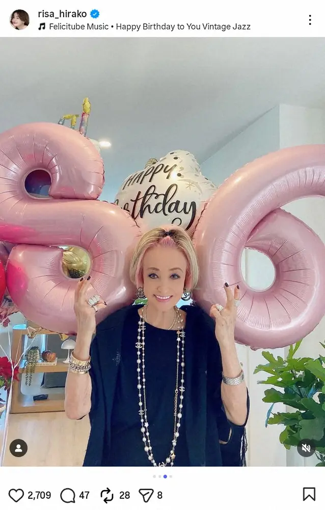 【画像・写真】平子理沙　母・禧代子さん86歳の誕生日を報告　昨年は入院、持病明かし「まだまだ元気でいてほしい」