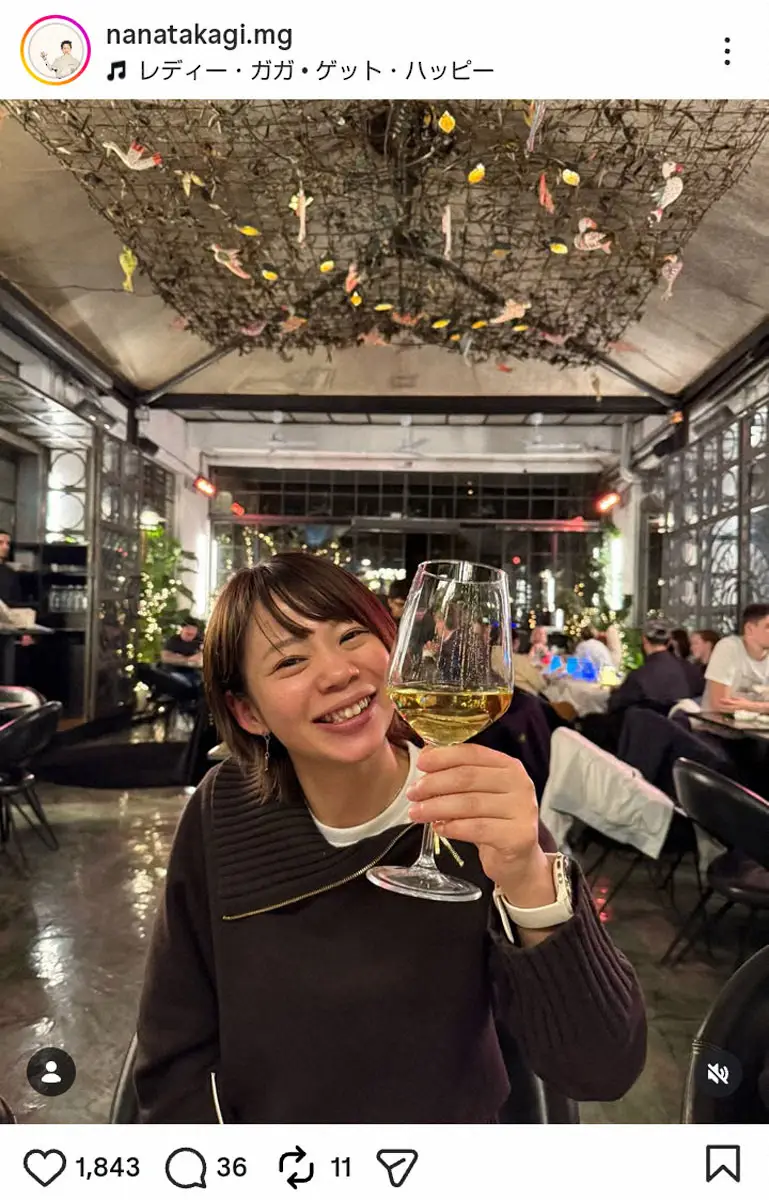 【画像・写真】高木菜那さん　ミラノで乾杯オフショ、次の目標は…「あと半分頑張ります！」五輪解説で現地入り