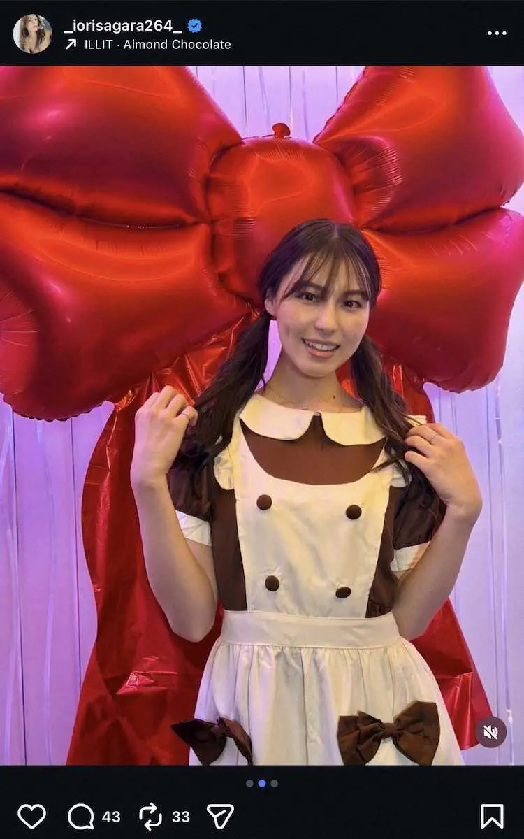 【画像・写真】“元乃木坂出身グラドル”相楽伊織　メイド服Sにネットくぎづけ！「かわゆす」「似合っている！」