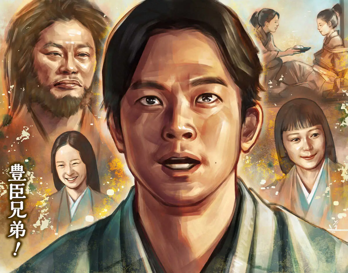 【画像・写真】イラストレーターの石井道子氏が描いたNHK大河ドラマ「豊臣兄弟！」大河絵・第6話　圧倒的“太賀ドラマ”に鳥肌！圧巻“小栗信長VS仲野小一郎”