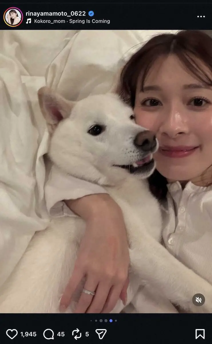 【画像・写真】元TBS山本里菜「元気になれるから好き！」　鮮やかな菜の花畑での見返りSに「最高にキュート！」の声