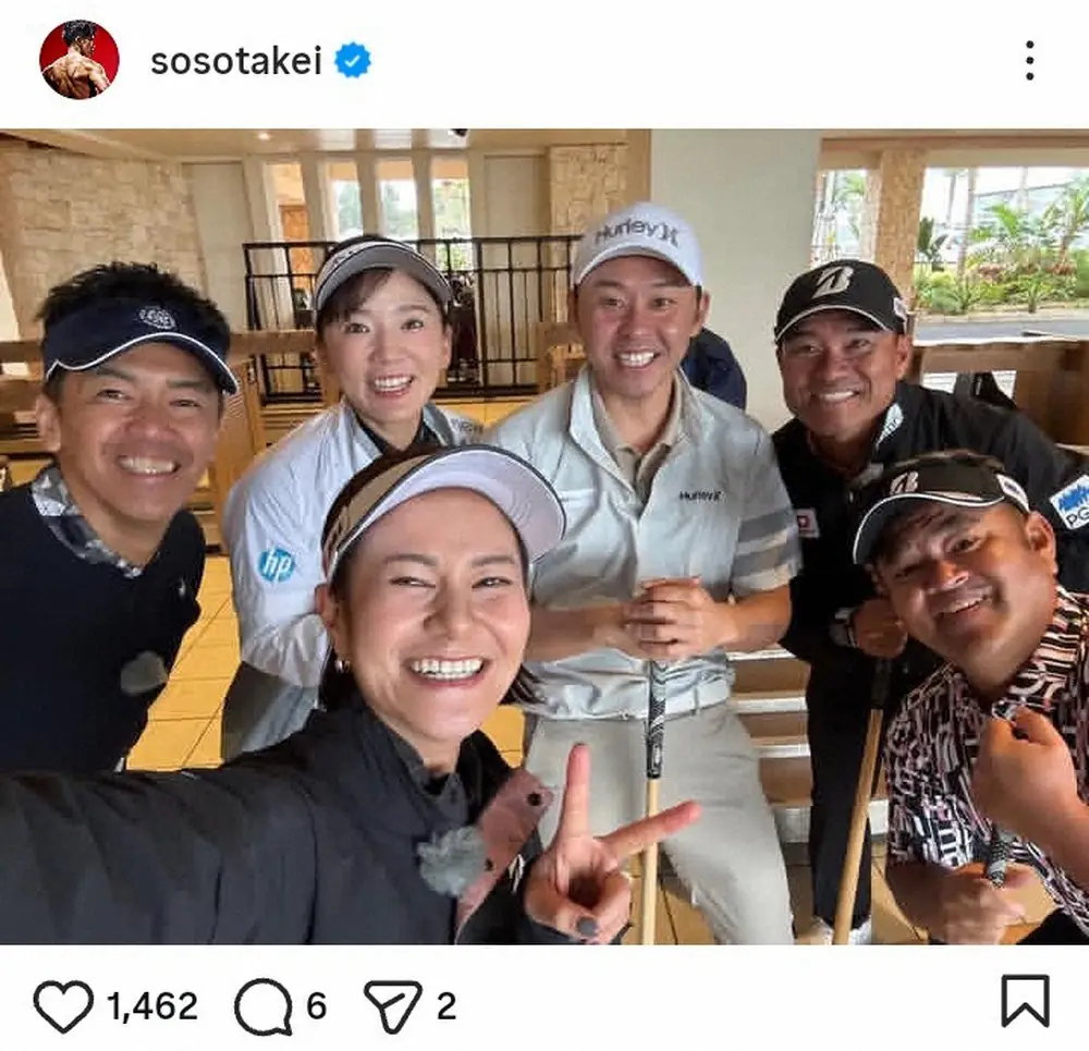 【画像・写真】武井壮　ゴルフ界レジェンドや競泳界レジェンド集結のゴルフショットに「豪華メンバー」「素敵」の声