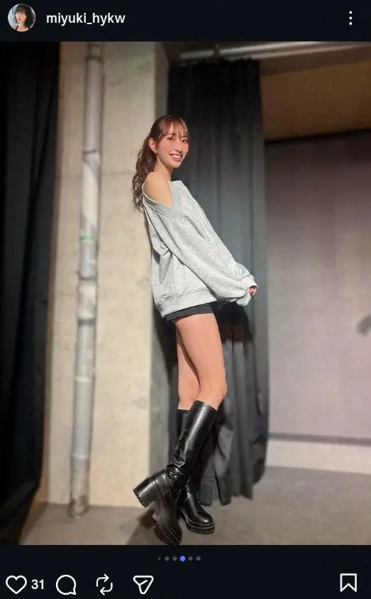 【画像・写真】“美脚レースクイーン”早川みゆき　ショーパン＆ブーツ姿披露に「スタイル神」「脚長すぎ～」