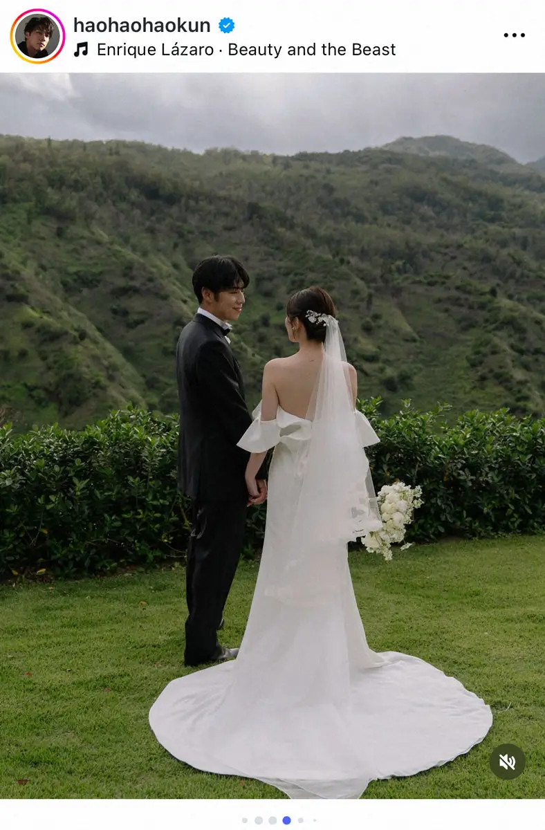 【画像・写真】黄皓さん　ハワイで「世界に一つだけの結婚式」を報告　家族や友人に囲まれて「本当に幸せな時間」