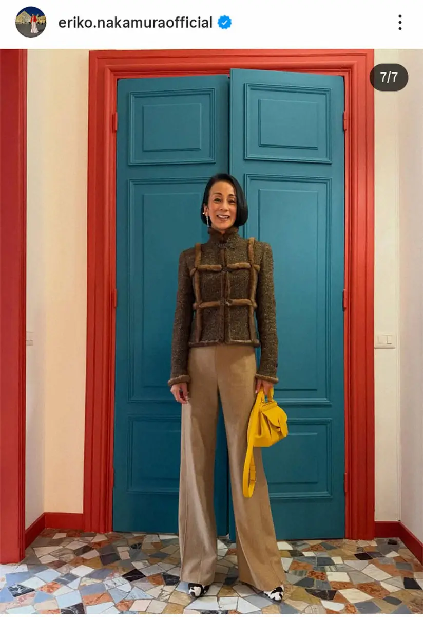 【画像・写真】中村江里子が57歳に　夫のバルト氏と同じ誕生日　25年前のジャケットでお祝いランチ＆ディナー