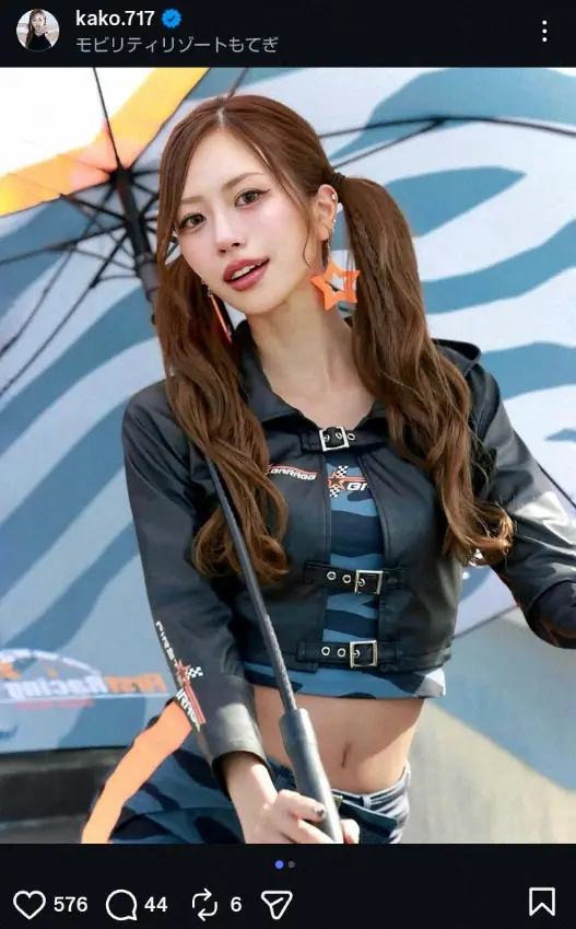 【画像・写真】“9頭身レースクイーン”央川かこ　ツインテでのミニスカ姿披露に「反則の可愛さ」「似合ってます！」