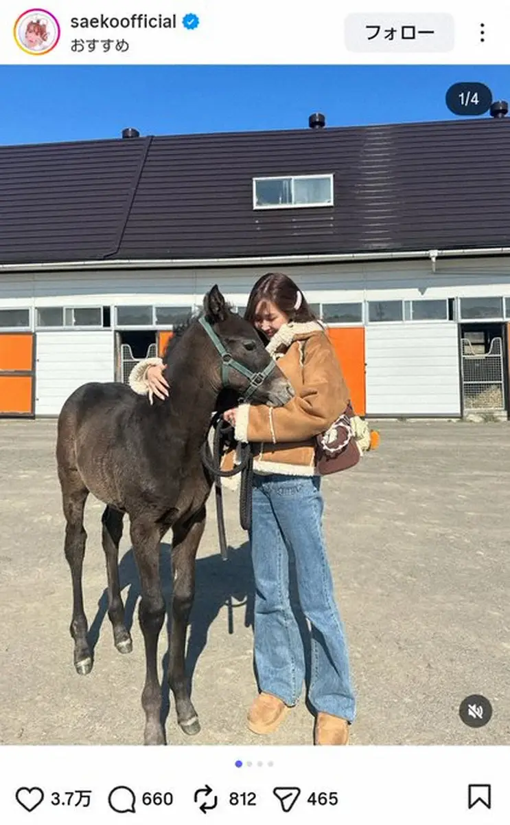 【画像・写真】紗栄子「みんなが心配していたあの仔馬」「私に出来ることはじめている」インスタに投稿