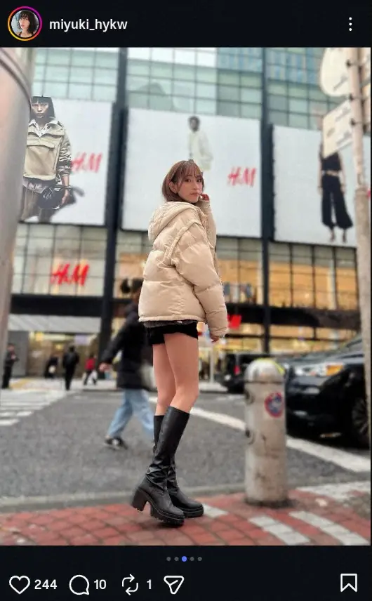 【画像・写真】“美脚レースクイーン”早川みゆき　ショーパン・ロングブーツ姿披露に「今日も素敵だ」「奇跡の可愛さ」