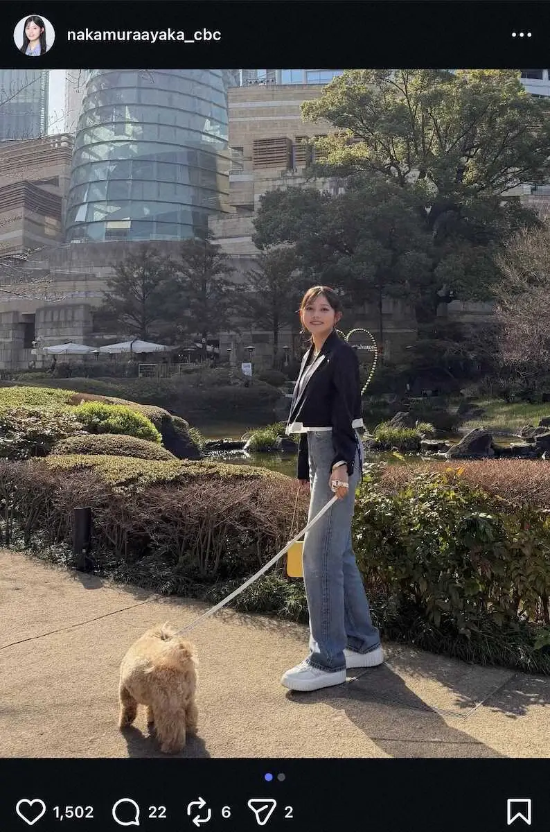 【画像・写真】母親は大物女優！地方の人気美人アナがデニムコーデでの散歩Sにネット反響！「脚長すぎ」「スタイル抜群」