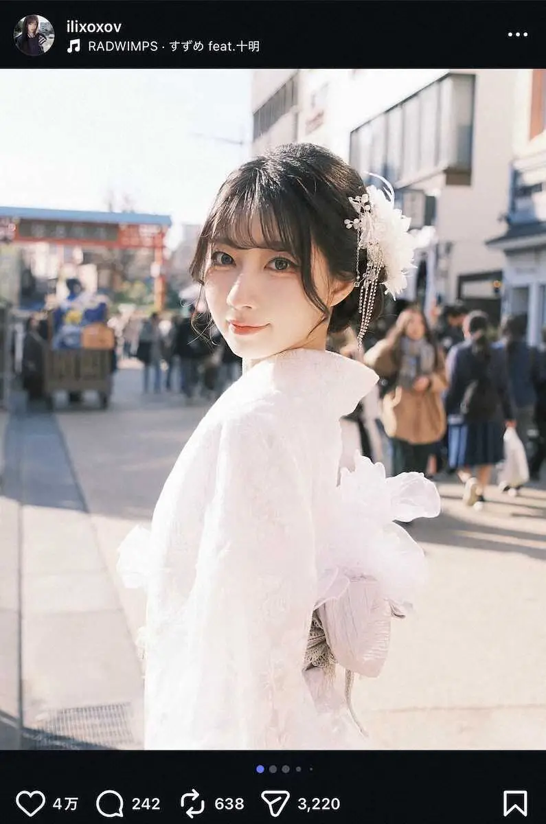 【画像・写真】WBCで来日した“奇跡の美少女”超新星台湾チアの着物S！激レアプリクラも公開　ネット反響！「素敵」