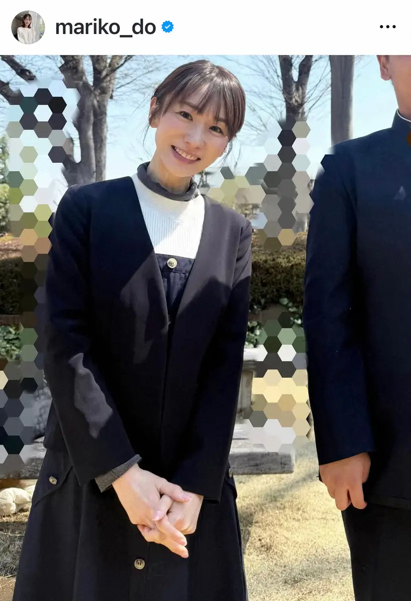 【画像・写真】テレ朝・堂真理子アナ　子供たちの「それぞれの場所からの『卒業』」報告　中学卒業長男との“2S”も