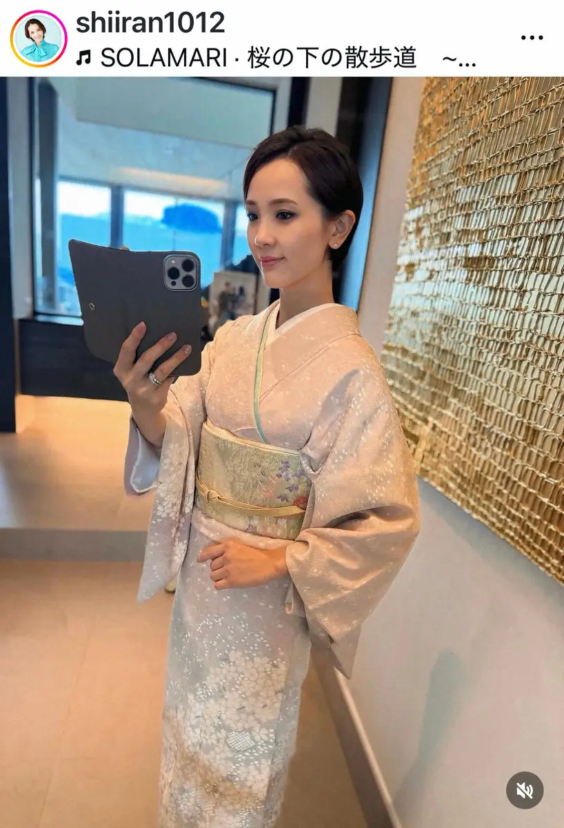 【画像・写真】元タカラジェンヌ・壱城あずさ　長男の入園報告　華やか「桜柄のお着物」での記念S披露「お綺麗」の声