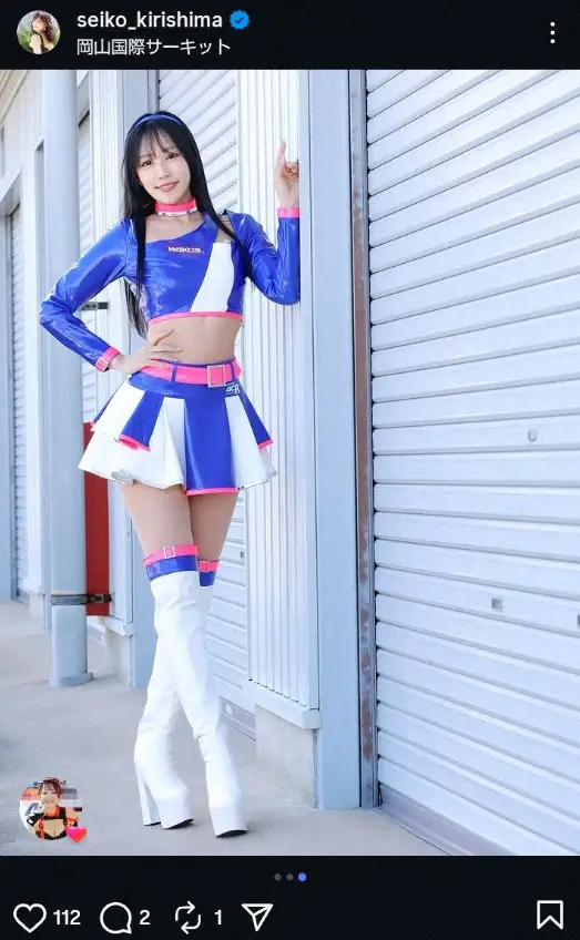 【画像・写真】“レース界の聖子ちゃん”霧島聖子　全方位OKのミニスカ・コス姿披露に「可愛くてカッコいい」「素敵」