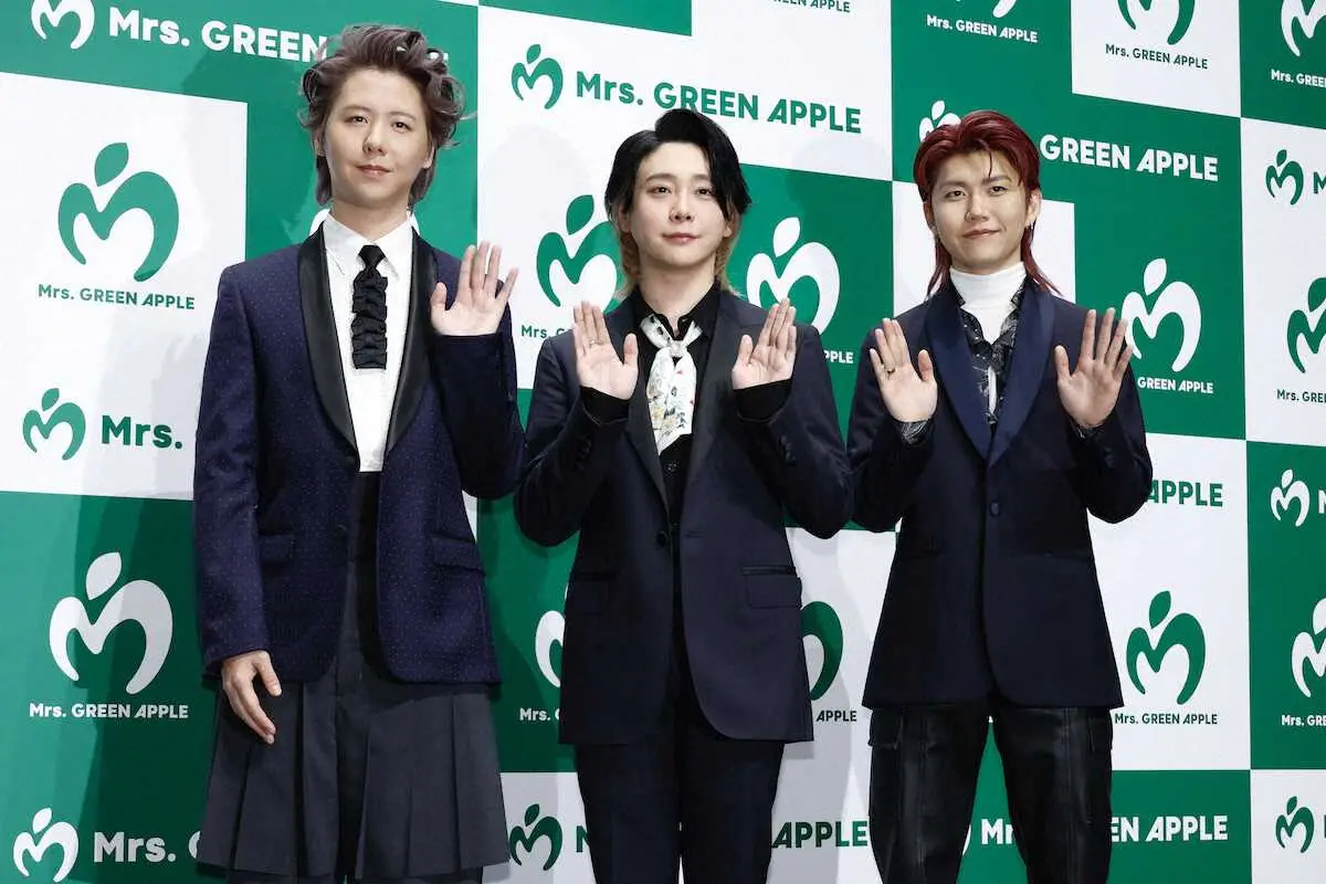 【画像・写真】Mrs.　GREEN　APPLEの（左から）藤澤涼架、大森元貴、若井滉斗